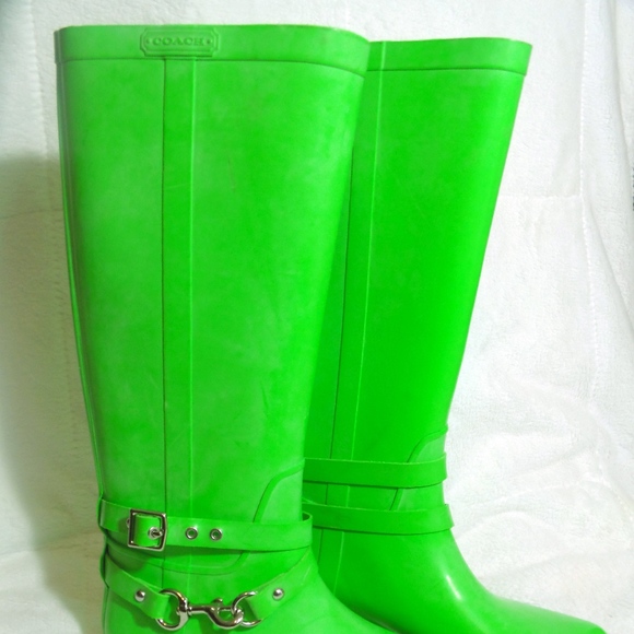 lime green rain boots